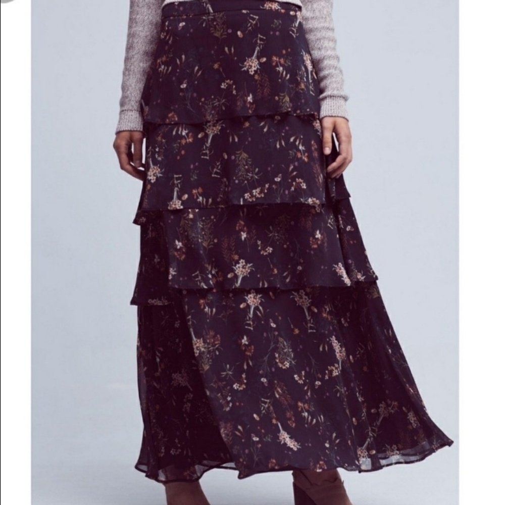 Maeve tiered maxi skirt size xs